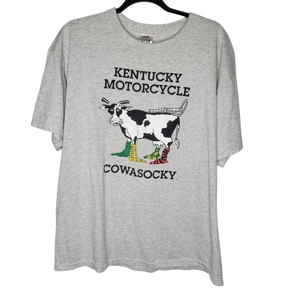 Vintage Y2K Kentucky Motorcycle Cowasocky Funny Humor Graphic T-Shirt Size XL